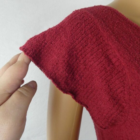 Madewell Tie Front Marin Tee Ribbed Cap Sleeve Textured T Shirt Top Blouse Small - Picture 5 of 9